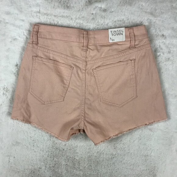 TINSELTOWN  Light Pink Cut-off Denim Jean Shorts NWT 3/26 - Picture 5 of 5